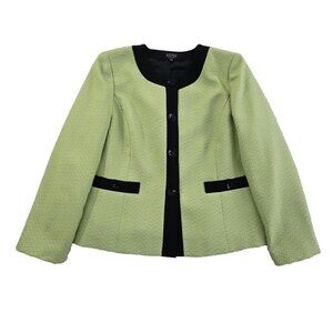 Kasper Separates Blazer Women's 14P Chartreuse Performance 4 Button EUC Workwear